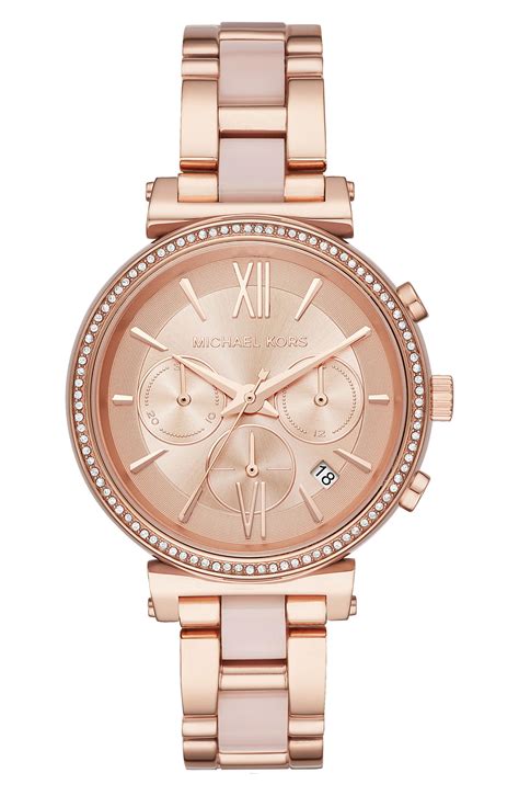 michael kors sofie pavé rose gold tone and acetate watch|Sofie Pavé Two.